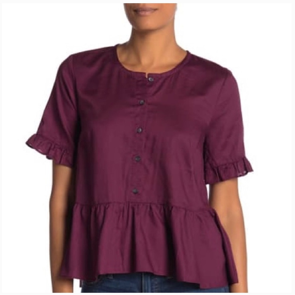 Maroon Peplum Top by Madewell